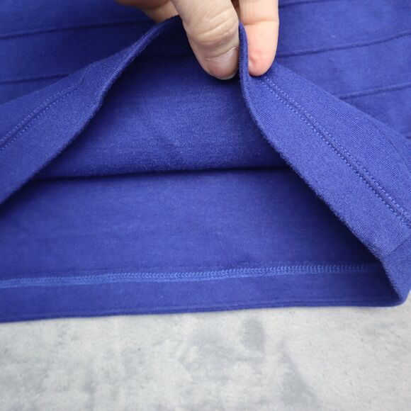 Basic House Skirt Womens M Blue Straight Pencil Knit Solid Elastic Waist Pull On - Picture 13 of 14